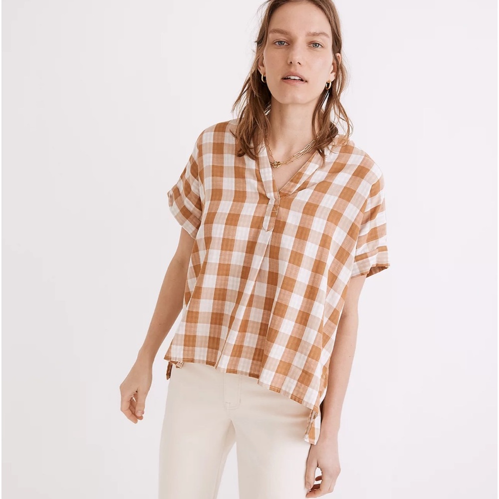 Madewell Lakeline Popover Shirt in Double-Faced Gingham